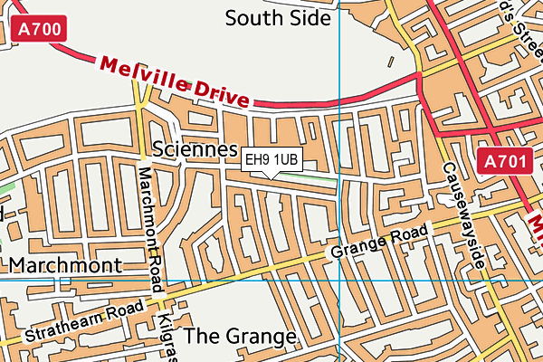 EH9 1UB map - OS VectorMap District (Ordnance Survey)