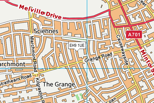 EH9 1UE map - OS VectorMap District (Ordnance Survey)