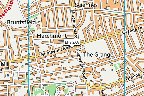 EH9 2AA map - OS VectorMap District (Ordnance Survey)