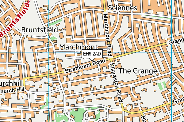 EH9 2AD map - OS VectorMap District (Ordnance Survey)