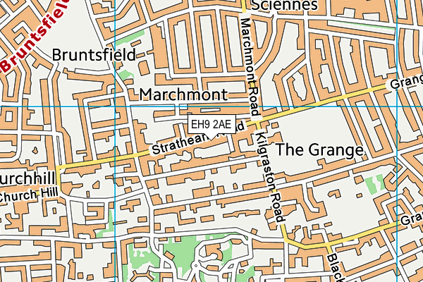 EH9 2AE map - OS VectorMap District (Ordnance Survey)