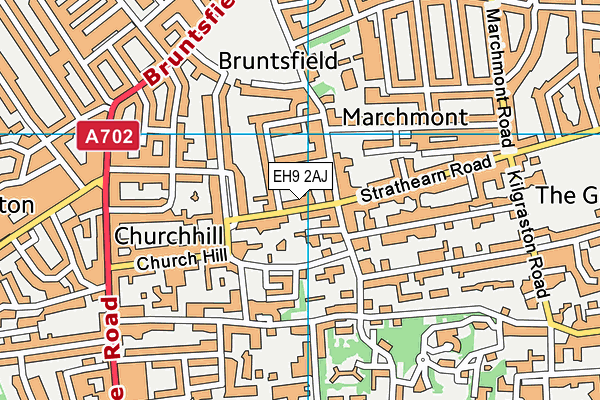 EH9 2AJ map - OS VectorMap District (Ordnance Survey)