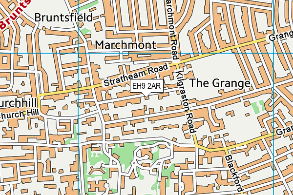 EH9 2AR map - OS VectorMap District (Ordnance Survey)