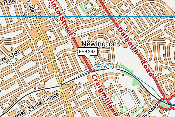 EH9 2BX map - OS VectorMap District (Ordnance Survey)