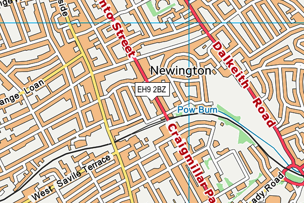 EH9 2BZ map - OS VectorMap District (Ordnance Survey)