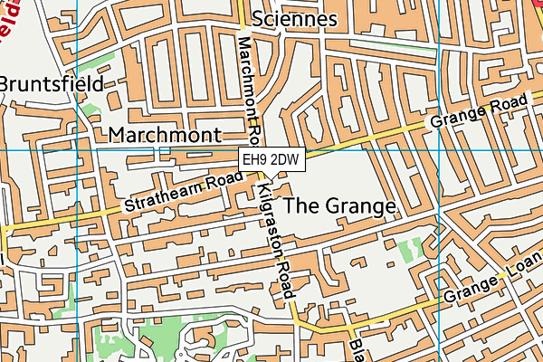 EH9 2DW map - OS VectorMap District (Ordnance Survey)