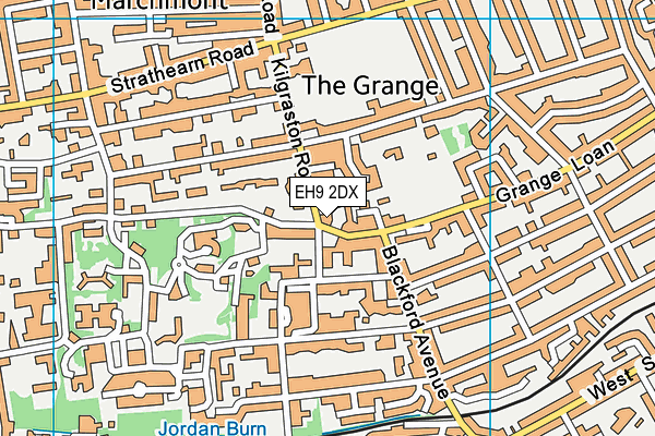 EH9 2DX map - OS VectorMap District (Ordnance Survey)