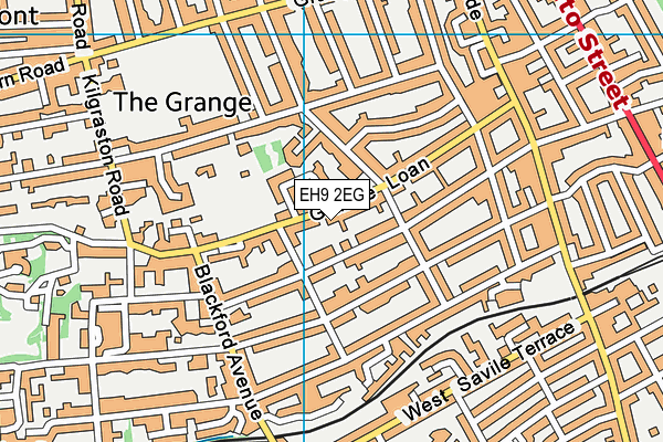 EH9 2EG map - OS VectorMap District (Ordnance Survey)