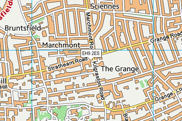 EH9 2ES map - OS VectorMap District (Ordnance Survey)