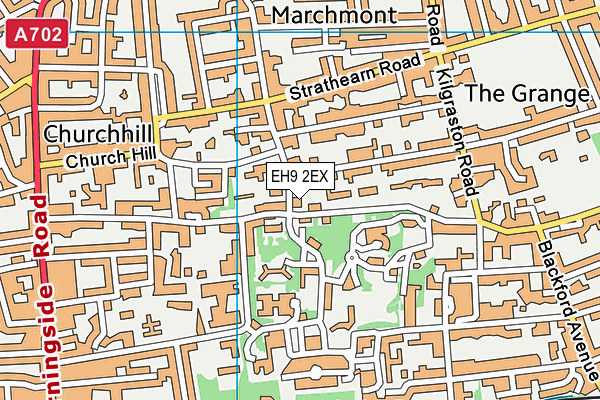 EH9 2EX map - OS VectorMap District (Ordnance Survey)