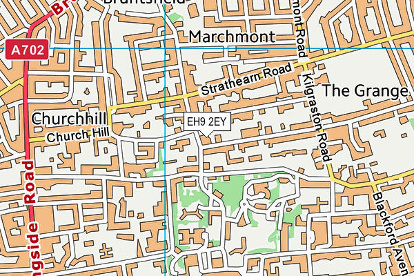 EH9 2EY map - OS VectorMap District (Ordnance Survey)