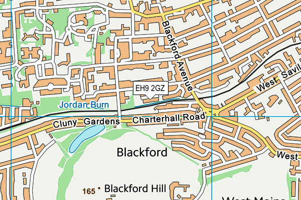 EH9 2GZ map - OS VectorMap District (Ordnance Survey)