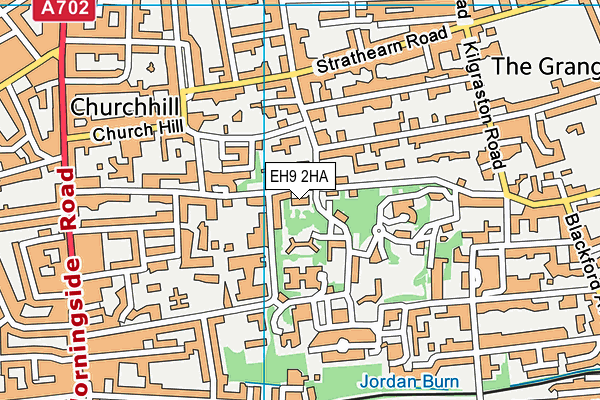 EH9 2HA map - OS VectorMap District (Ordnance Survey)