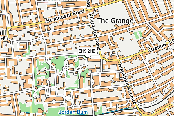 EH9 2HB map - OS VectorMap District (Ordnance Survey)