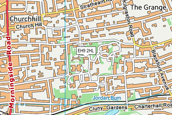 EH9 2HL map - OS VectorMap District (Ordnance Survey)