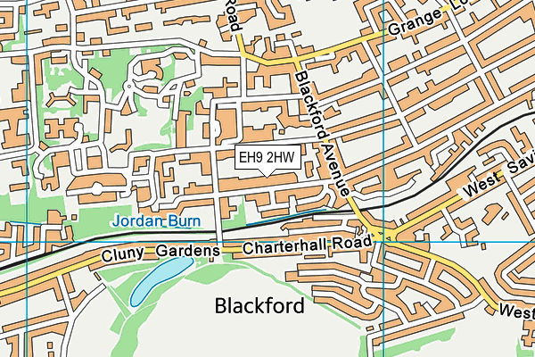 EH9 2HW map - OS VectorMap District (Ordnance Survey)