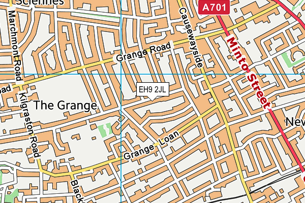 EH9 2JL map - OS VectorMap District (Ordnance Survey)