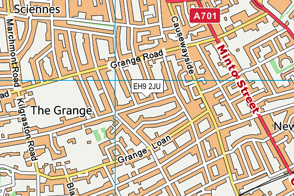 EH9 2JU map - OS VectorMap District (Ordnance Survey)