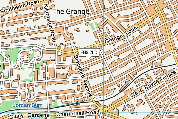 EH9 2LD map - OS VectorMap District (Ordnance Survey)