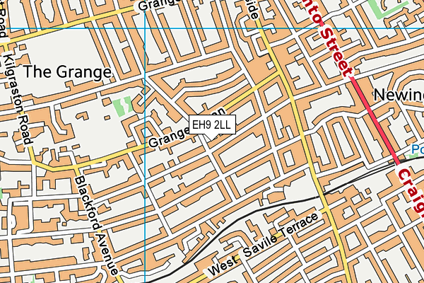 EH9 2LL map - OS VectorMap District (Ordnance Survey)