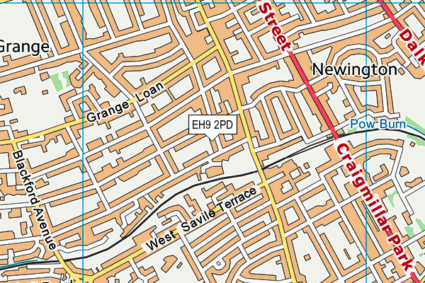 EH9 2PD map - OS VectorMap District (Ordnance Survey)