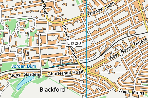 EH9 2PJ map - OS VectorMap District (Ordnance Survey)