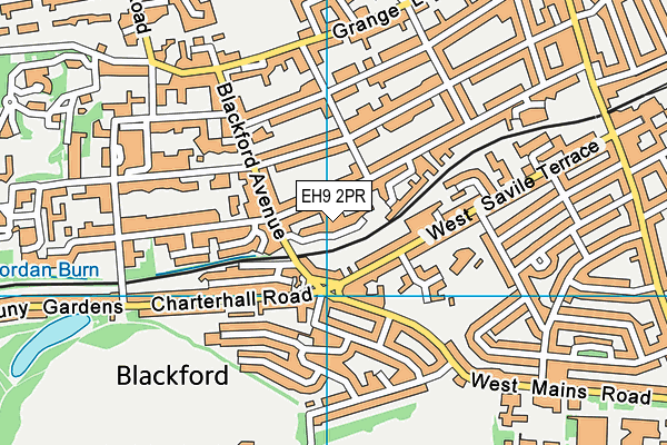 EH9 2PR map - OS VectorMap District (Ordnance Survey)