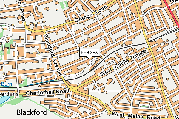 EH9 2PX map - OS VectorMap District (Ordnance Survey)