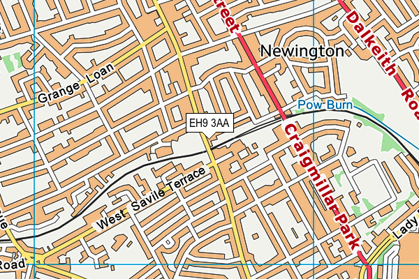 EH9 3AA map - OS VectorMap District (Ordnance Survey)