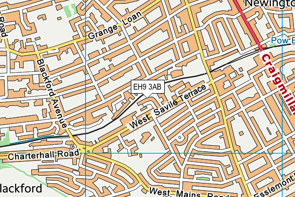 EH9 3AB map - OS VectorMap District (Ordnance Survey)