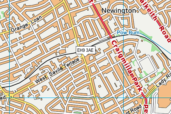 EH9 3AE map - OS VectorMap District (Ordnance Survey)