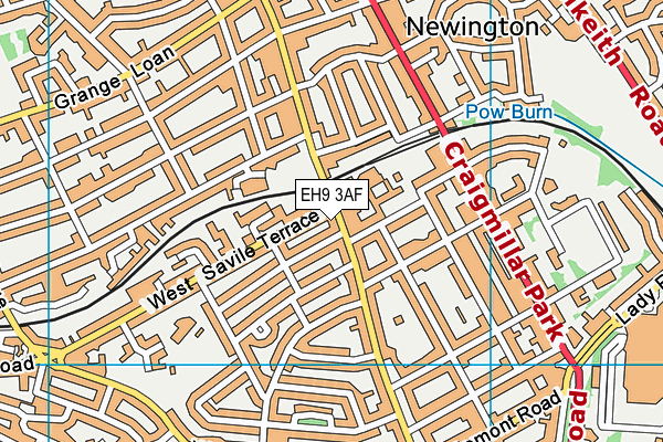 EH9 3AF map - OS VectorMap District (Ordnance Survey)