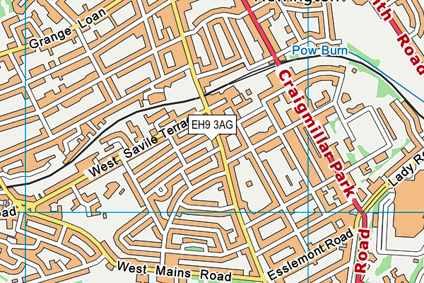 EH9 3AG map - OS VectorMap District (Ordnance Survey)