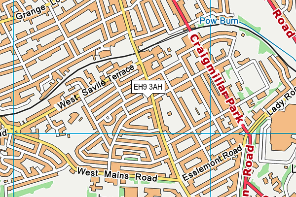 EH9 3AH map - OS VectorMap District (Ordnance Survey)