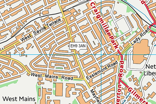 EH9 3AN map - OS VectorMap District (Ordnance Survey)