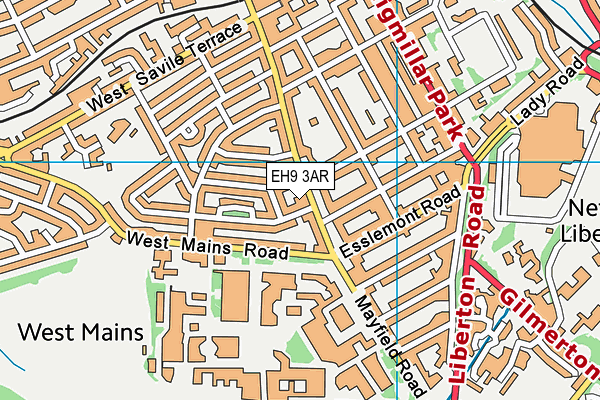 EH9 3AR map - OS VectorMap District (Ordnance Survey)