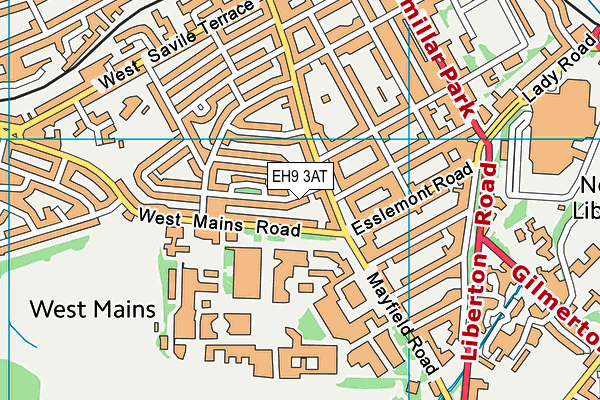 EH9 3AT map - OS VectorMap District (Ordnance Survey)
