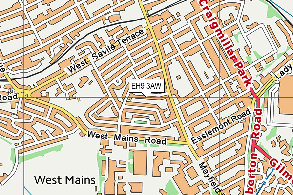 EH9 3AW map - OS VectorMap District (Ordnance Survey)