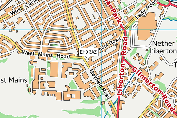 EH9 3AZ map - OS VectorMap District (Ordnance Survey)