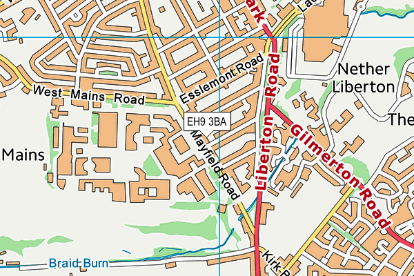 EH9 3BA map - OS VectorMap District (Ordnance Survey)