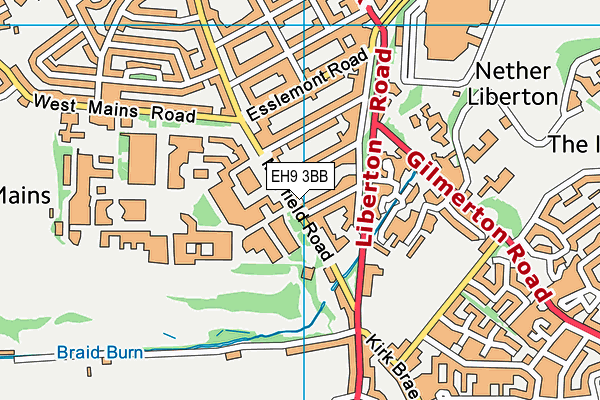 EH9 3BB map - OS VectorMap District (Ordnance Survey)