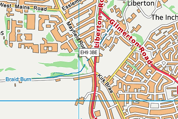 EH9 3BE map - OS VectorMap District (Ordnance Survey)