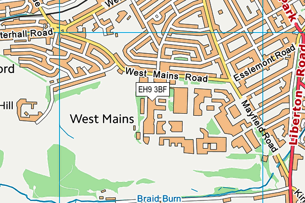EH9 3BF map - OS VectorMap District (Ordnance Survey)