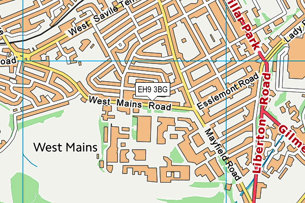 EH9 3BG map - OS VectorMap District (Ordnance Survey)