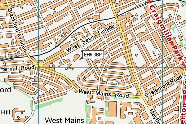 EH9 3BP map - OS VectorMap District (Ordnance Survey)