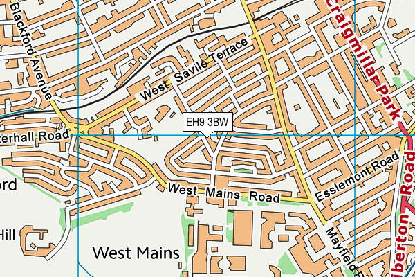 EH9 3BW map - OS VectorMap District (Ordnance Survey)