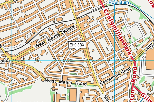 EH9 3BX map - OS VectorMap District (Ordnance Survey)