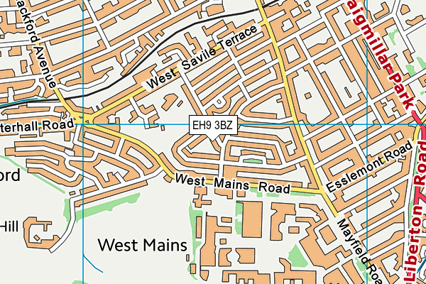 EH9 3BZ map - OS VectorMap District (Ordnance Survey)
