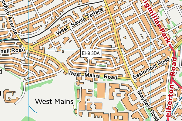 EH9 3DA map - OS VectorMap District (Ordnance Survey)