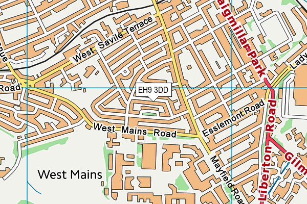 EH9 3DD map - OS VectorMap District (Ordnance Survey)